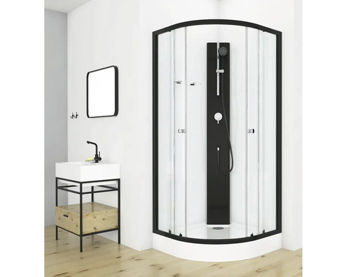 Baie cu duș, chiuvetă și oglindă