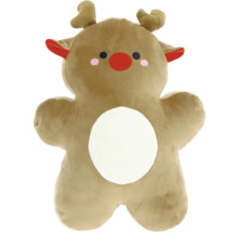 Jucărie de pluș ren cu burtă albă și nas roșu