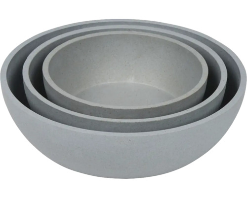 Set de trei jardiniere rotunde din piatră