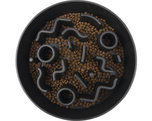 Bol pentru câini cu labirint de hrănire integrat, umplut cu hrană pentru câini