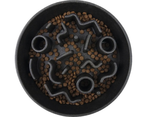 Castron antilăcomie negru cu hrană