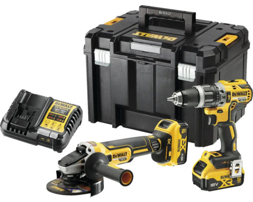 Set mașină de găurit și înșurubat DeWalt DCD796 18V max. 70Nm și polizor unghiular DeWalt DCG405N 18V 125mm