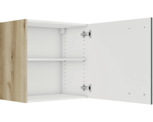 Dulap suspendat deschis cu raft și ușă din lemn