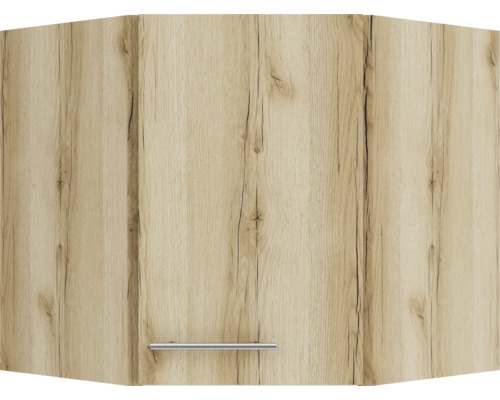 Dulap suspendat de colț cu decor de lemn