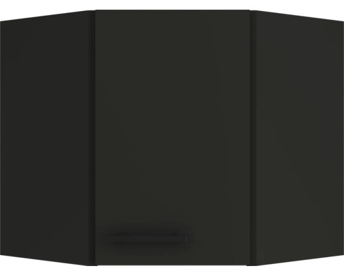 Dulap de colț suspendat, de culoare închisă, pentru bucătărie