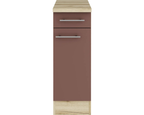 Dulap de baie îngust cu două sertare și mânere metalice