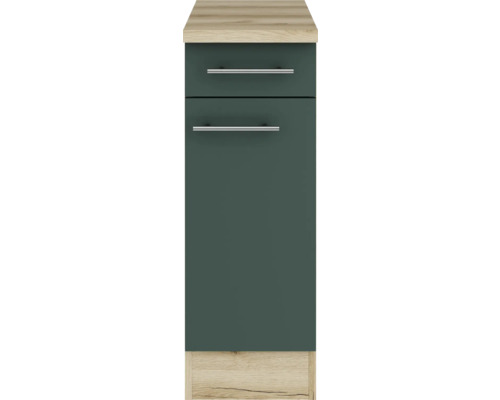 Dulap de bază îngust de bucătărie cu două sertare și mânere