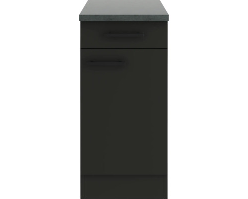 Corp inferior de bucătărie întunecat cu două sertare