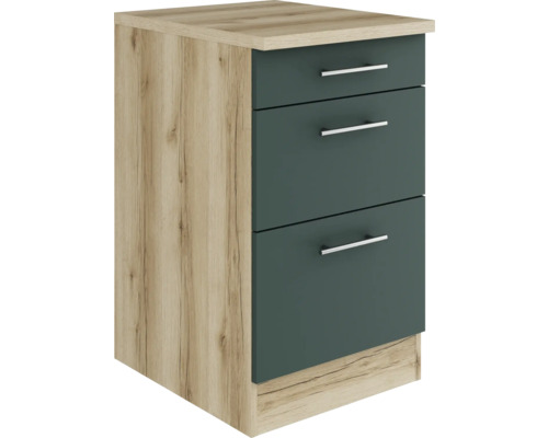 Corp inferior bucătărie Optifit Savona405, 50 cm, 3 sertare, verde mat