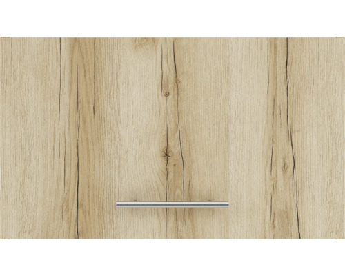 Față de dulap de bucătărie cu aspect de lemn și mâner