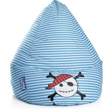 Puf tip sac cu model craniu, cu dungi, pentru copii