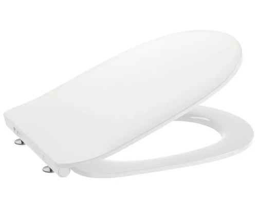 Capac WC Roca Debba Round Slim termoplast, închidere lentă, alb 43,8x35 cm Capac de toaletă din plastic