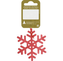 Fulgi de zăpadă roșii din lemn ca obiect de decorare