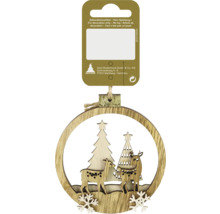 Ornament de Crăciun cu motive de cerb și brad