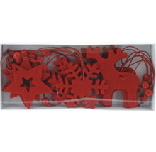 Set decorațiuni pentru bradul de Crăciun cu motive de stea, fulg de zăpadă și ren