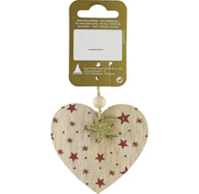 Pandantiv decorativ în formă de inimă cu model de stele și stea aurie