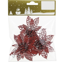Pachet cu stele de Crăciun roșii, sclipitoare, pentru decorare