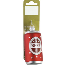 Ornament decorativ de Crăciun în formă de cutie de bere