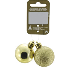 Globuri aurii de Crăciun pe suport