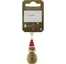 Ornament de brad de Crăciun din lemn, om de zăpadă, de agățat