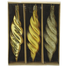 Trei globuri de Crăciun spiralate în ambalaj