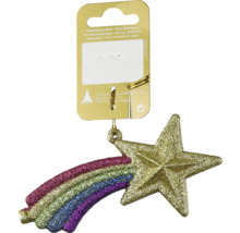 Stea s sclipici cu curcubeu ca decorațiune pentru pomul de Crăciun