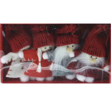 Decorațiune de Crăciun cu patru figurine pitici într-o cutie