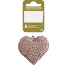 Pandantiv decorativ în formă de inimă cu sclipici