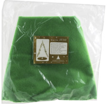 Suport verde pentru brad de Crăciun din pâslă într-un ambalaj transparent.