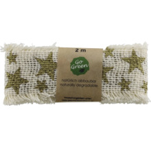 Bandă decorativă din iută cu model stele, lungime 2 metri