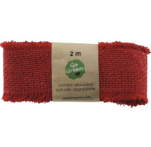 Rola de bandă decorativă roșie din iută, lungime 2 metri