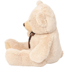 Ursuleț de pluș cu fundă în profil