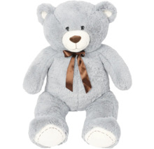 Ursuleț de pluș gri cu fundă maro