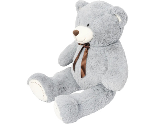 Ursuleț de pluș gri cu fundă