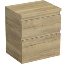 Noptieră cu două sertare, design lemn