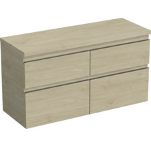 Dulap bază lavoar Jungborn TRENTA, PAL, mâner negru, 120 cm, stejar Kendal