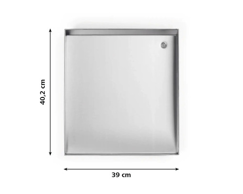 Tavă pătrată din oțel inoxidabil cu dimensiunile de 40,2 cm pe 39 cm