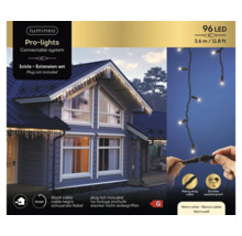 Șir de lumini cu 96 de LED-uri ca set de extensie țurțuri pentru exterior, cu temporizator și cablu rezistent