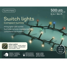 Șir de lumini LED cu 500 de LED-uri, lungime de 11 metri, cu temporizator și diverse funcții pentru interior și exterior