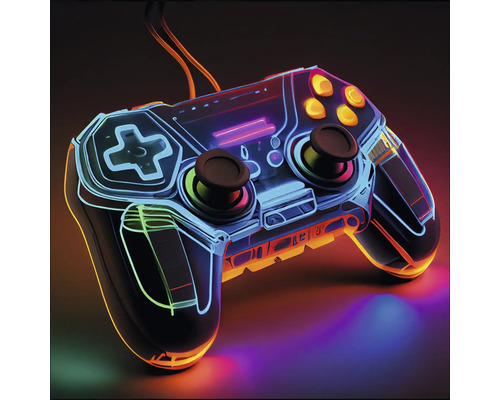 Tablou sticlă Neon Controller 20x20 cm