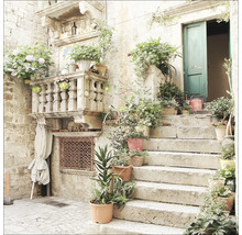 Tablou sticlă Mediterranean House I 30x30 cm