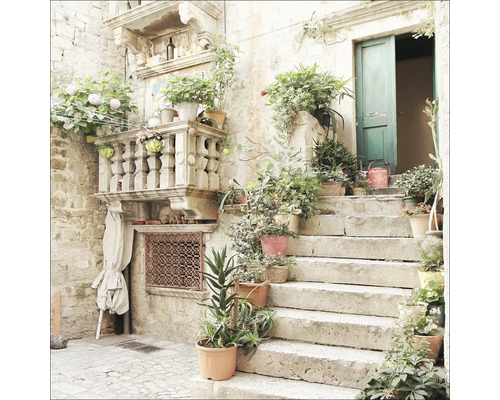 Tablou sticlă Mediterranean House I 30x30 cm
