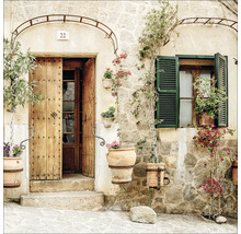 Tablou sticlă Mediterranean House II 30x30 cm