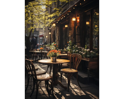 Tablou sticlă Little Street Cafe II 60x80 cm