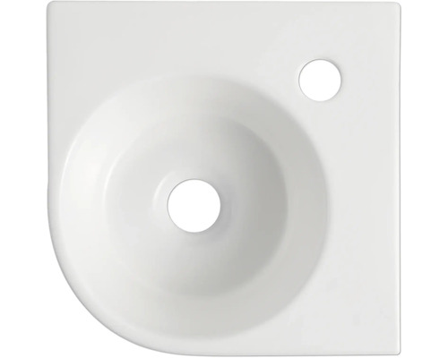 Chiuvetă de colț din ceramică sanitară, vedere de sus