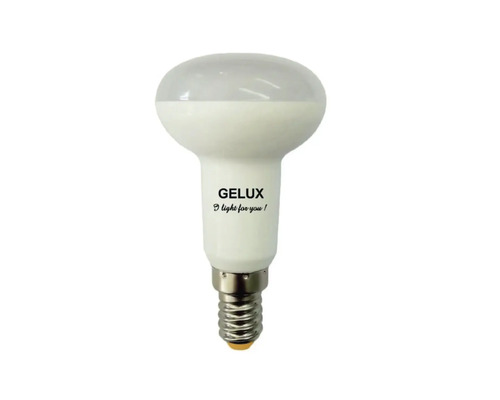 Bec LED Gelux E14 7W 630 lumeni, reflector R50 mat, lumină rece