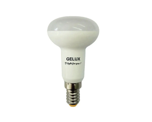 Bec LED Gelux E14 7W 630 lumeni, reflector R50 mat, lumină caldă