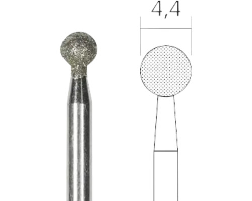 Freză diamantată cu cap sferic și dimensiunea 4,4
