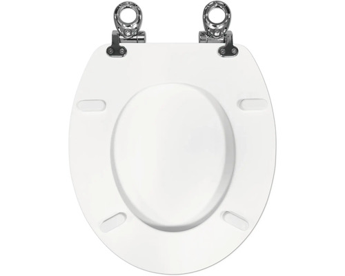 Capac de toaletă cu balamale metalice, vedere de sus