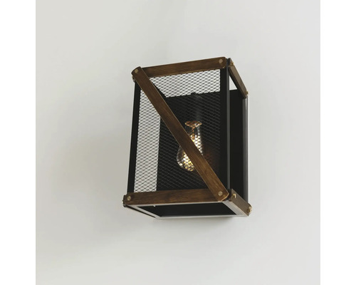 Lumină de perete cu grilaj metalic și bec